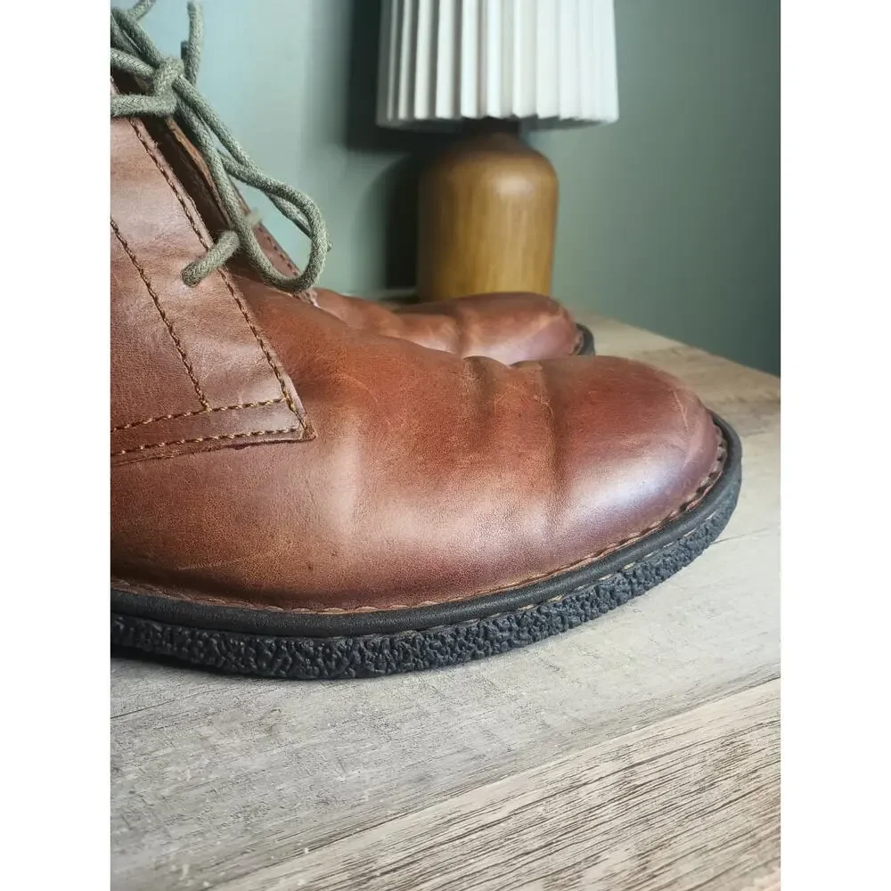 Born Harrison Leather Chukka Boots Mens 10 Oxford Lace Up Cognac Heritage